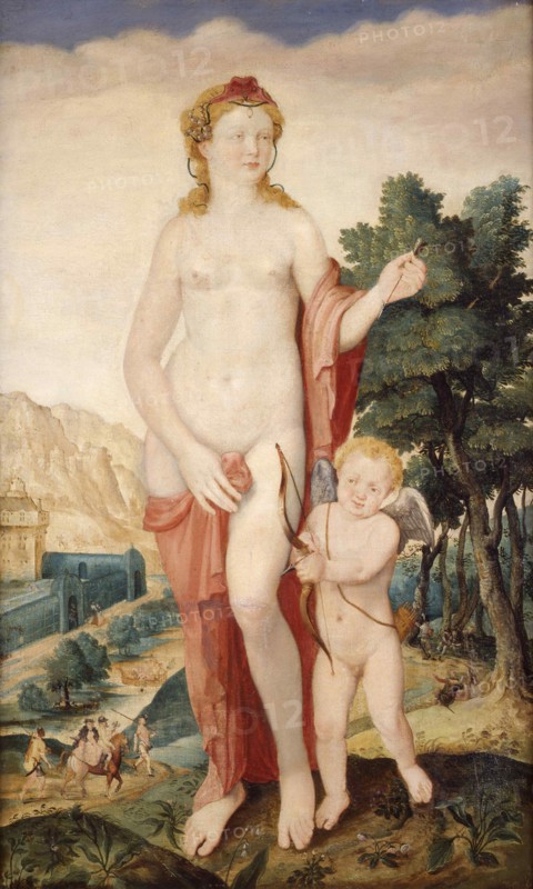 Venus and Amor, Second half of the16th cen.. Creator: De Heere, Lucas (1534-1584).