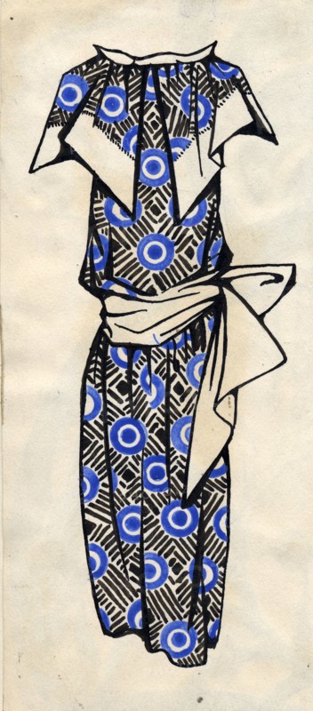 Design for a dress, 1924. Creator: Popova, Lyubov Sergeyevna (1889-1924).