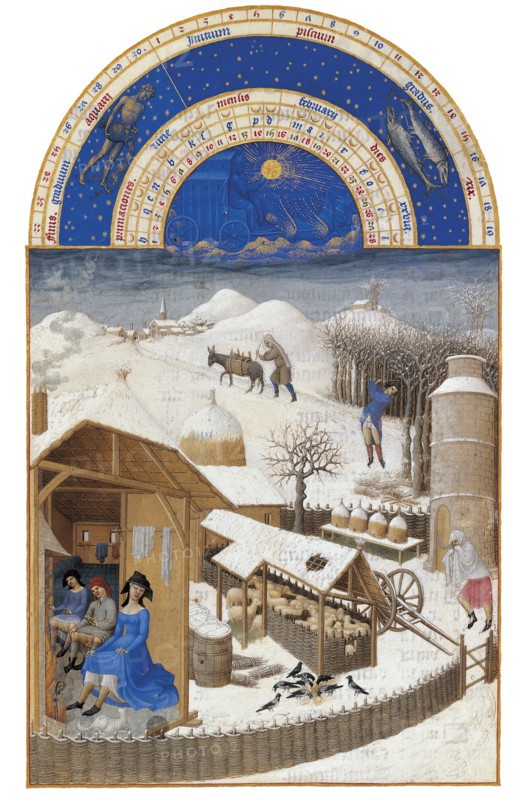 February (Les Très Riches Heures du duc de Berry), 1412-1416. Creator: Limbourg brothers (active 1385-1416).