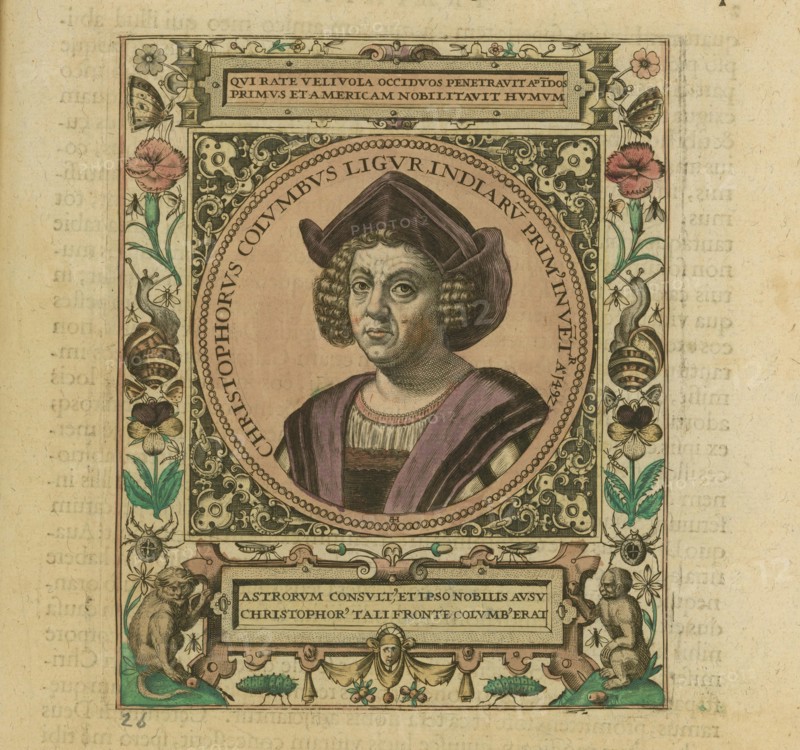Portrait of Christopher Columbus, 1595. Creator: Bry, Theodor de (1528-1598).