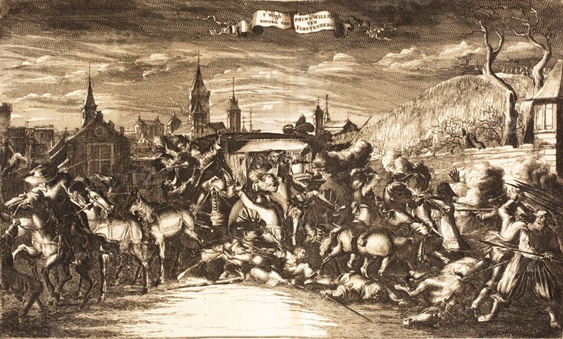 William Egon of Fürstenberg attacked in his coach in Cologne in 1674, 1675. Creator: Anonymous.
