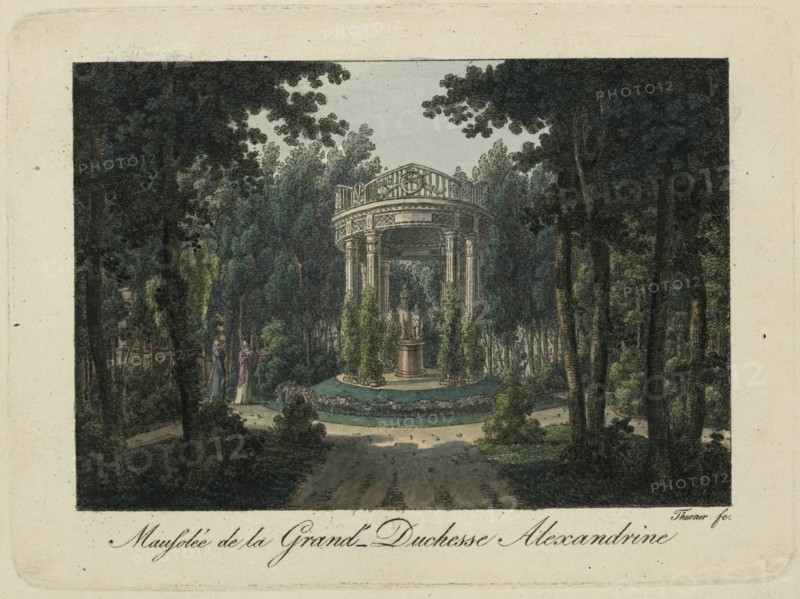 The monument to Grand Duchess Alexandra Pavlovna at Pavlovsk, 1810s. Creator: Thurner (active first quarter of the 19th century).
