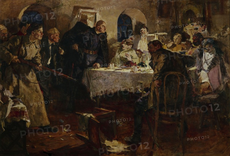 The disarming a military gang by Grigori Kotovsky, 1939.