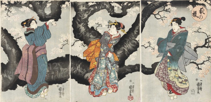 Yoru no sakura (Cherry Blossoms at Night), c1846.