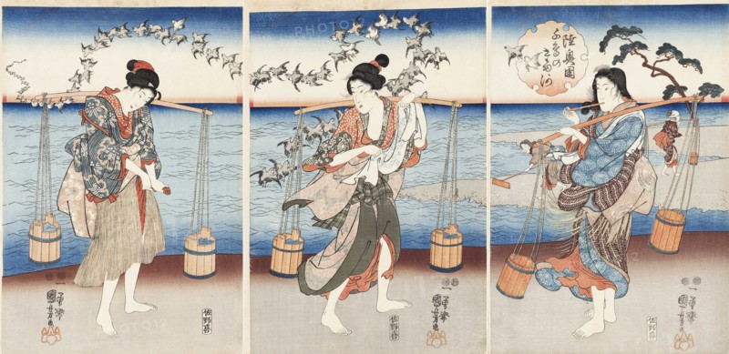 Mutsu no kuni Chidori no Tamagawa (Plover Jewel River in Mutsu Province), c1847.
