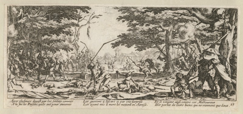 The Miseries and Misfortunes of War, folio 17: The peasants revolt, 1633.