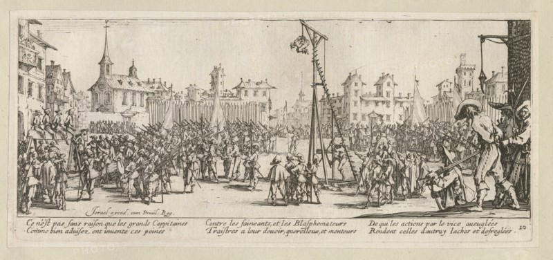 The Miseries and Misfortunes of War, folio 10: The Strappado, 1633.
