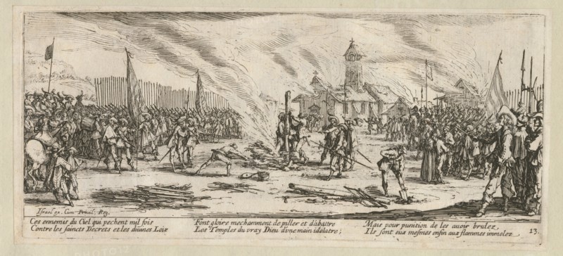 The Miseries and Misfortunes of War, folio 13: The Stake, 1633.