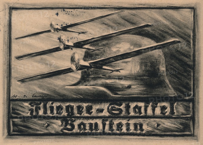 Die Fliegerstaffel Baustein. Stahlhelm Flugzeug-Spende (Steel Helmet, League of Front Soldiers Donat