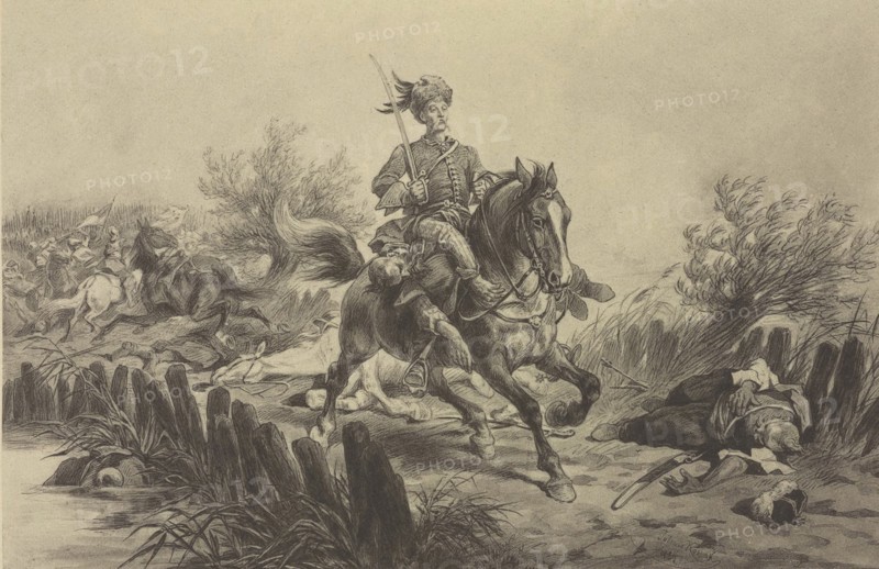 Longinus Podbipieta at the Battle of Starokostiantyniv. Illustration for Book With Fire and Sword by