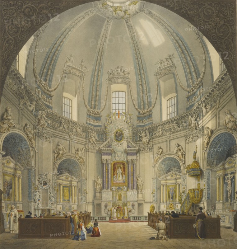 Interior of Trinitarian Church of Christ the Redeemer in Antakalnis, Vilnius, 1847.