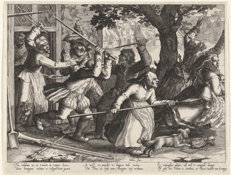 The rich people hunted out of their homes by armed peasants. From the Series Boereverdriet (Horrors