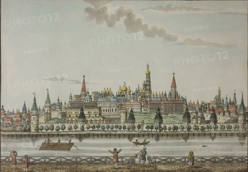 The Moscow Kremlin from the Moskva River, Between 1792 and 1820.