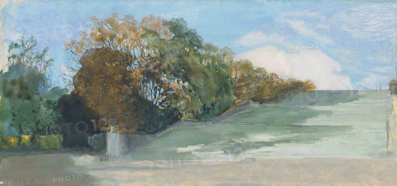 The Grand Staircase, Gardens of Versailles, 1897.