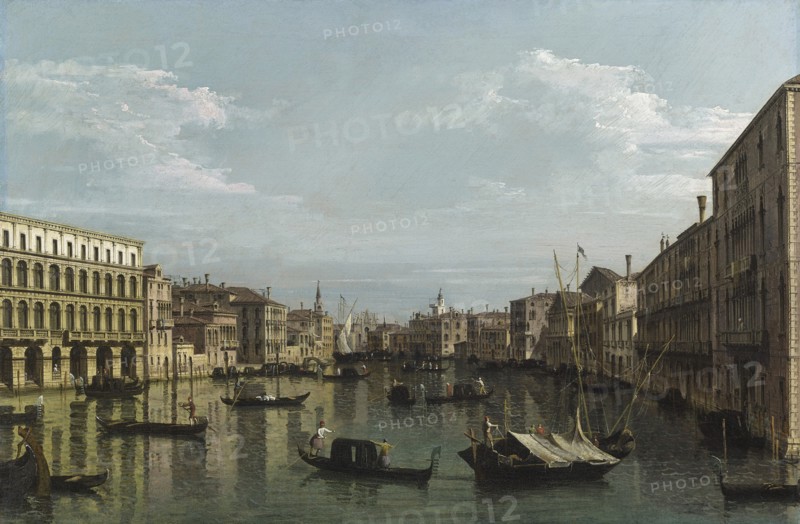 The Grand Canal looking South from Ca? Foscari to the Carità, ca 1738.