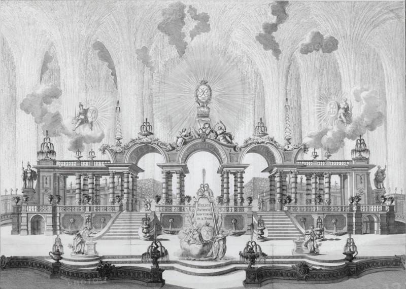 Fireworks on the birthday of Emperor Peter III on February 10, 1762 in Tsarskoye Selo, 1762.