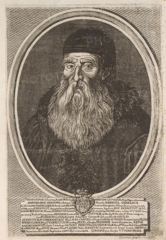 Voyszundus I. Christian (?-1412). From: Icones Familiae Ducalis Radivilianae, 1758.