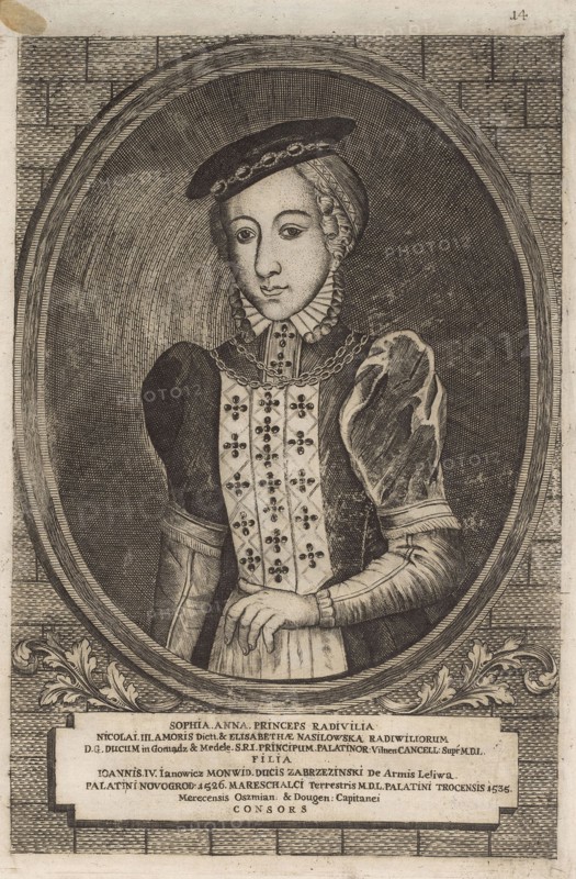 Zofia Radziwill (Monwid). From: Icones Familiae Ducalis Radivilianae, 1758.