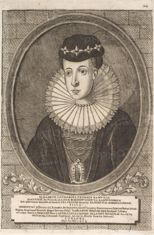 Elzbieta Radziwill (Sieniawski). From: Icones Familiae Ducalis Radivilianae, 1758.