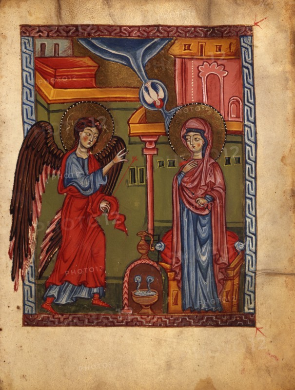 The Annunciation (Manuscript illumination from the Matenadaran Gospel), 1323.