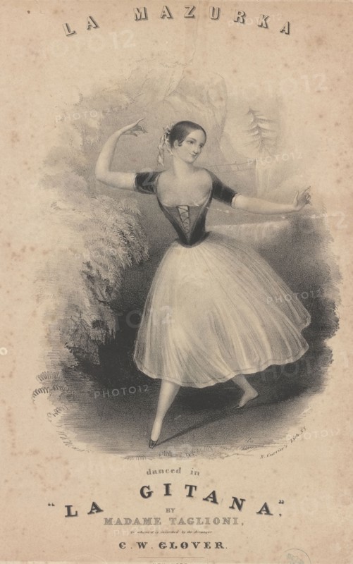 Mazurka danced in La Gitana by Marie Taglioni, c1840.