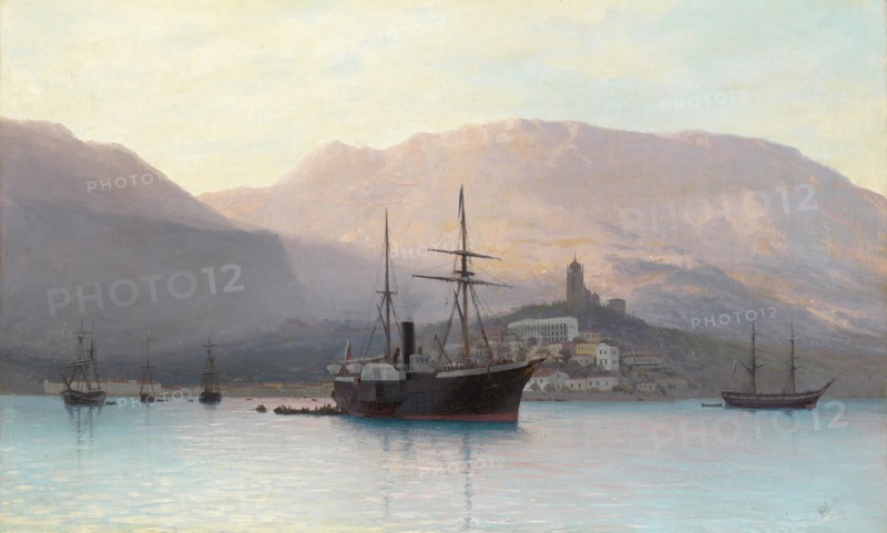 View of the Cathedral of Saint John Chrysostom in Yalta, 1886.