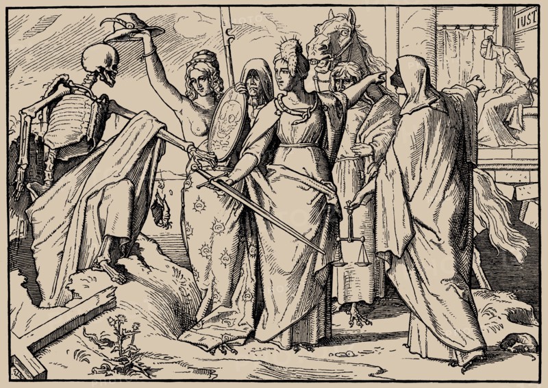 Also a Dance of Death, Sheet I (Resurrection of death), 1849.
