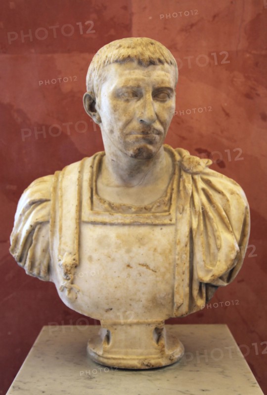 Bust of a Roman, supposedly Domitius Corbulo, first half of 1st century BC. Artist: Unknown