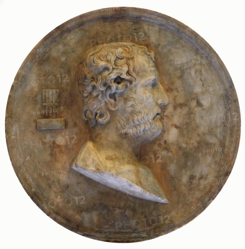 Disc with a portrait of Aeschines, Ancient Greek statesman and orator, 2nd century. Artist: Unknown