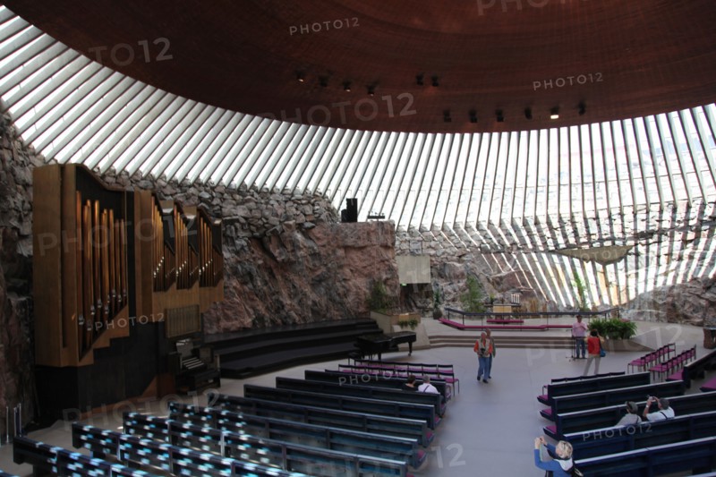 Interior, Temppeliaukio Church, Helsinki, Finland, 2011. Artist: Sheldon Marshall