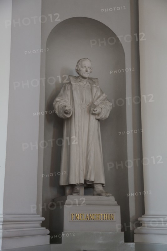Statue of Philipp Melanchthon, Lutheran Cathedral, Helsinki, Finland, 2011. Creator: Sheldon Marshall.