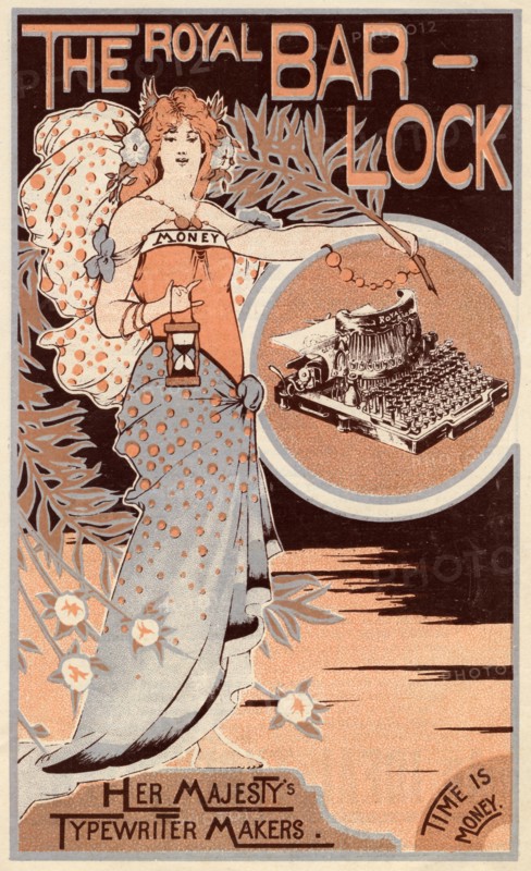 The Royal Bar-Lock typewriter, 19th century. Artist: Unknown