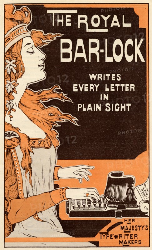 The Royal Bar-Lock typewriter, 19th century. Artist: Unknown