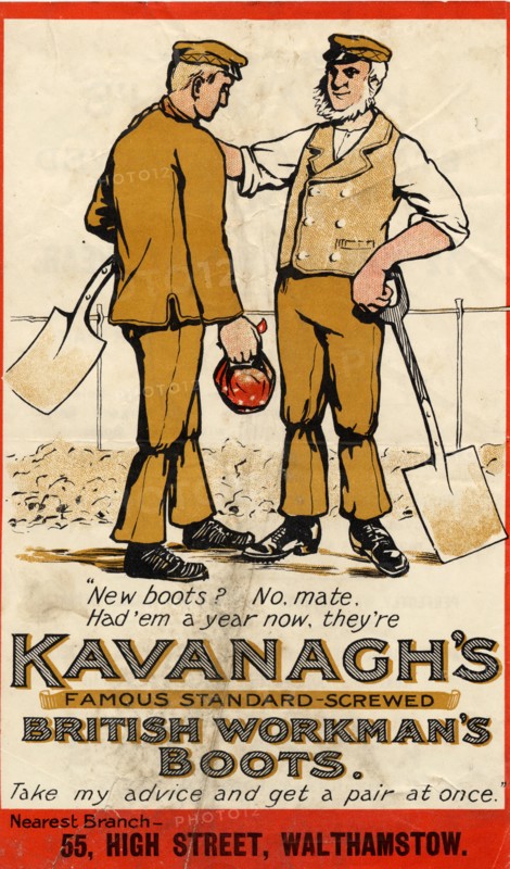 Kavanagh's Boots, 1910s. Artist: Unknown