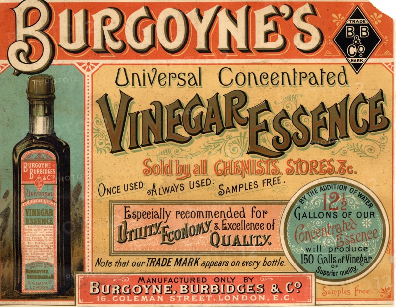 Burgoyne's Vinegar Essence, 1900s. Artist: Unknown