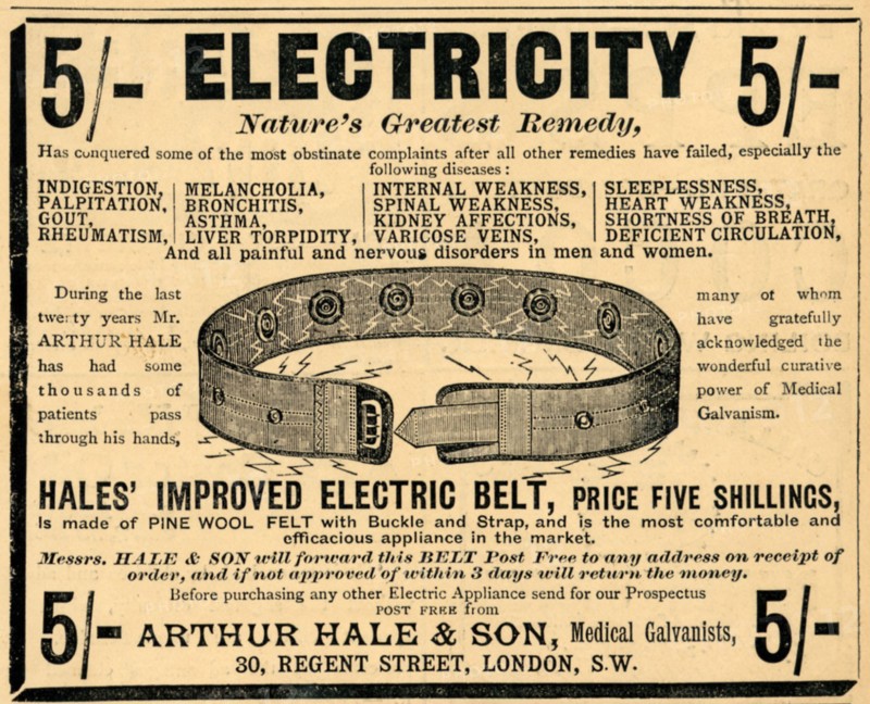 Arthur Hale Electric Belt, 1910. Artist: Unknown