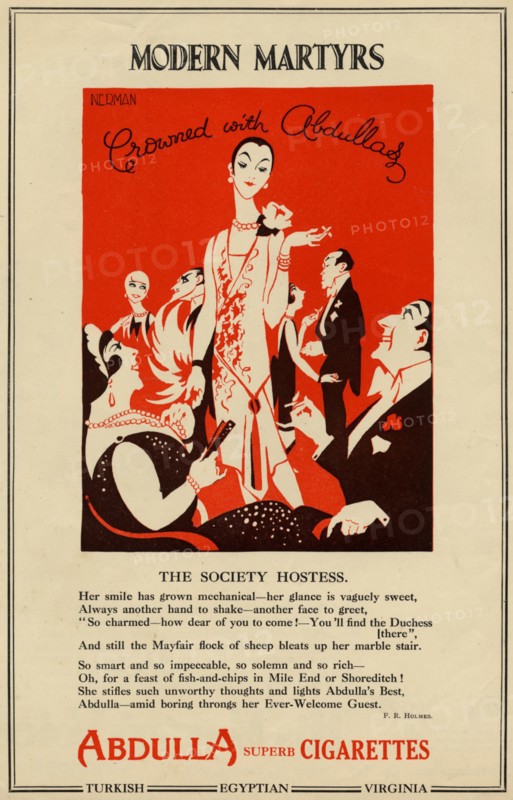 Abdulla Cigarettes, 1927. Artist: Nerman