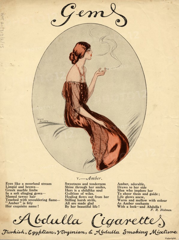 Abdulla Cigarettes, 1920s. Artist: Lewis Baumer