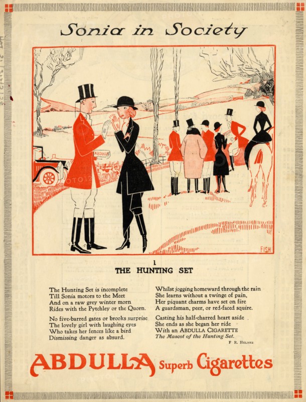 Abdulla Cigarettes, 1920s. Artist: Fish