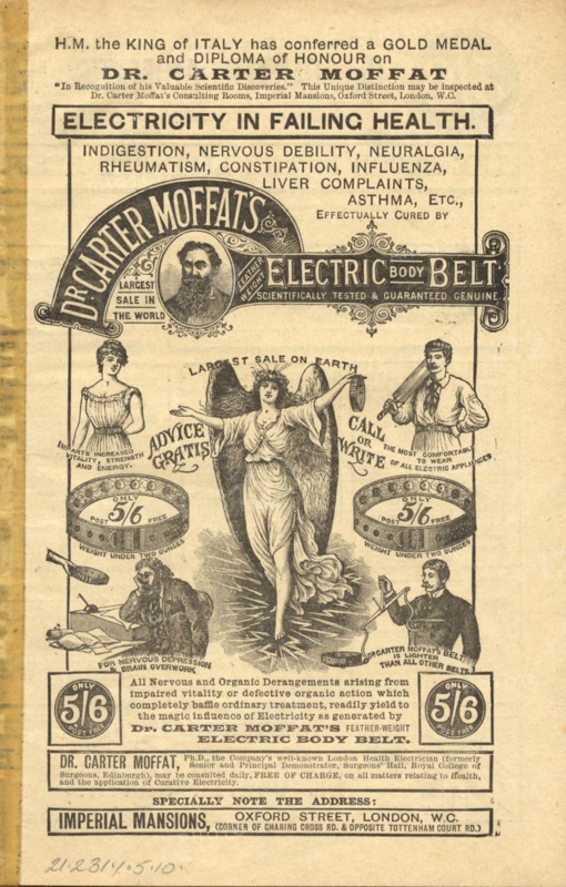 Dr Carter Moffat Electric Body Belt, 1910s. Artist: Unknown