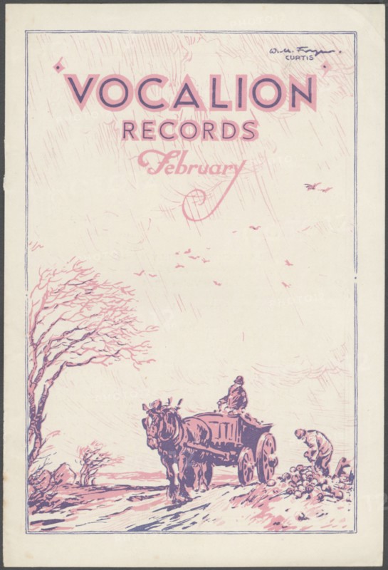 Vocalion Records Bulletin, 1920s. Artist: Wilfred Fryer