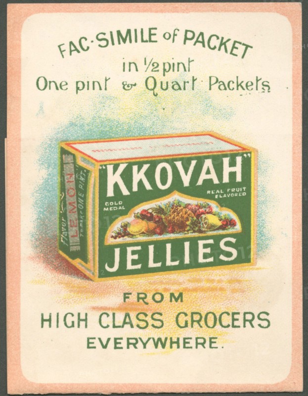Kkovah Table Jelly, 1890s. Artist: Unknown