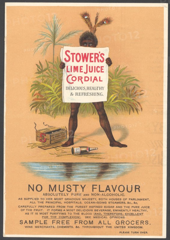 Stower's Lime Juice Cordial, 1890s. Artist: Unknown
