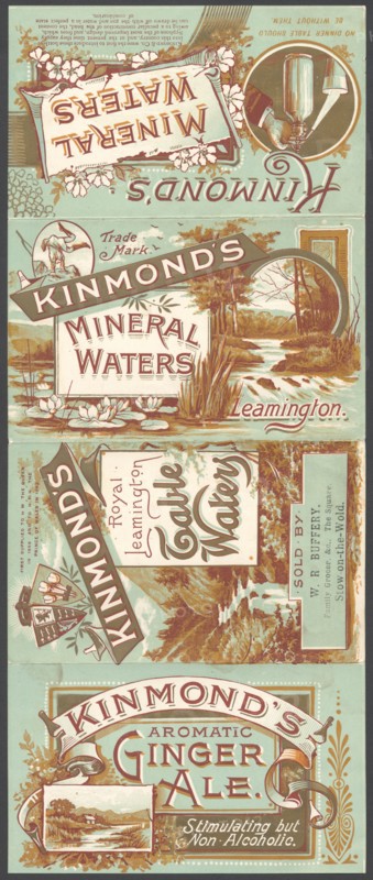 Kinmond's Mineral water, 1890s. Artist: Unknown