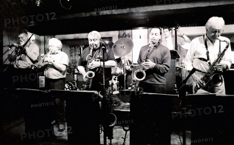 Mark Nightingale, Henry Lowther, Alex Garnett and Alan Stuart, Watermill, Dorking, Surrey, 2000. Artist: Brian O'Connor