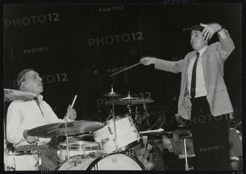 Buddy Rich and conductor Andrew Litton, Royal Festival Hall, London, June 1985. Artist: Denis Williams