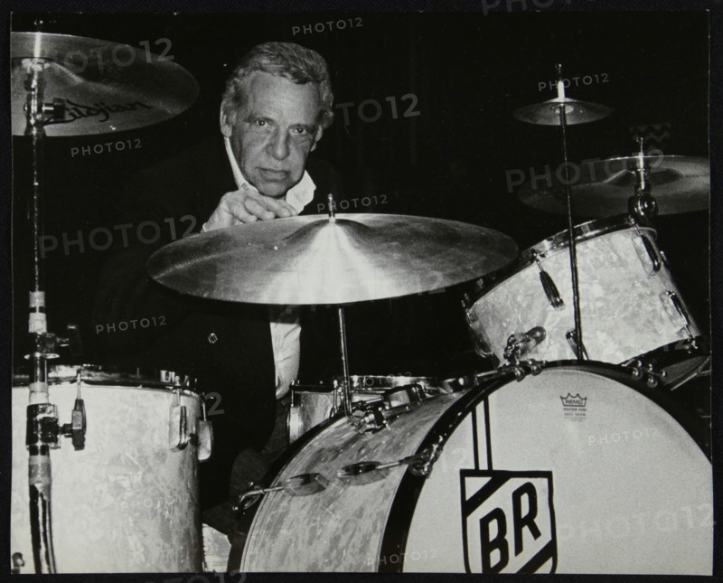American drummer Buddy Rich playing at the Royal Festival Hall, London, June 1985. Artist: Denis Williams