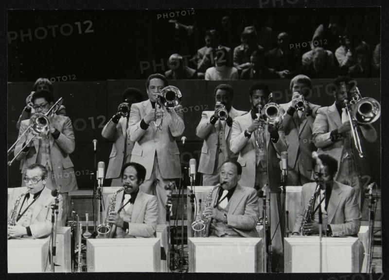 The brass section of the Count Basie Orchestra, Royal Festival Hall, London, 18 July 1980. Artist: Denis Williams