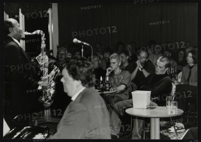 Benny Golson and Steve Melling playing at The Fairway, Welwyn Garden City, Hertfordshire, 1998. Artist: Denis Williams