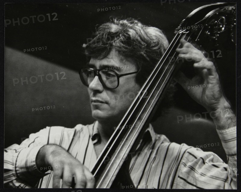 Terry Davies playing double bass at The Fairway, Welwyn Garden City, Hertfordshire, 16 June 1991. Artist: Denis Williams